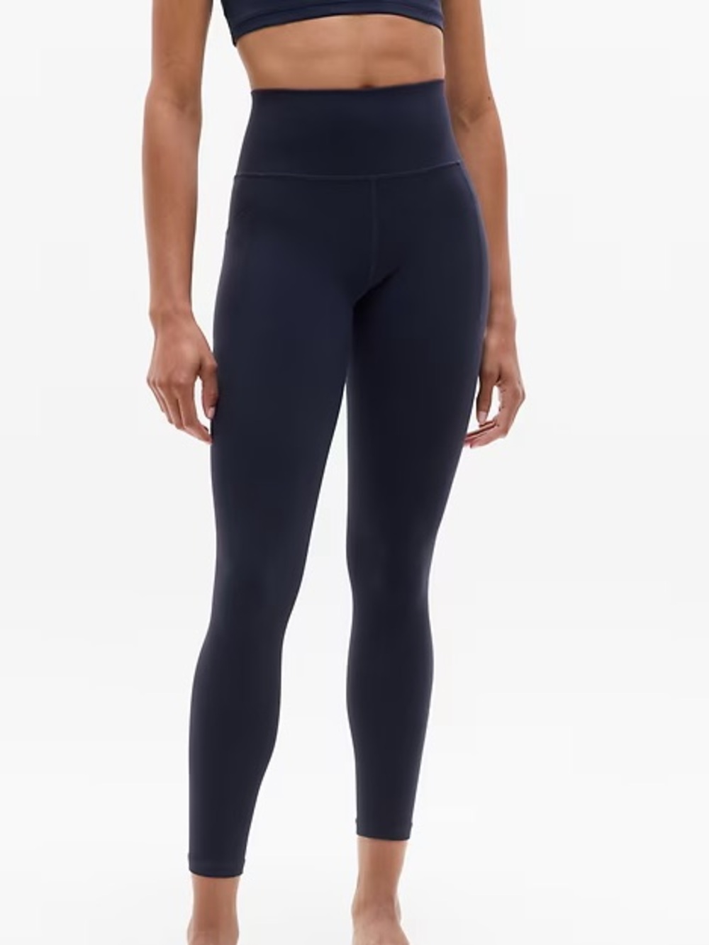 Athleta Salutation 7/8 High-Rise Powervita Leggings in Navy Blue